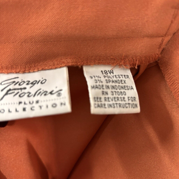 1X Or 18/20 Giorgia Fiorlini Beautiful Rust Color Stretchy Faux Suede Midi Skirt - Picture 5 of 6